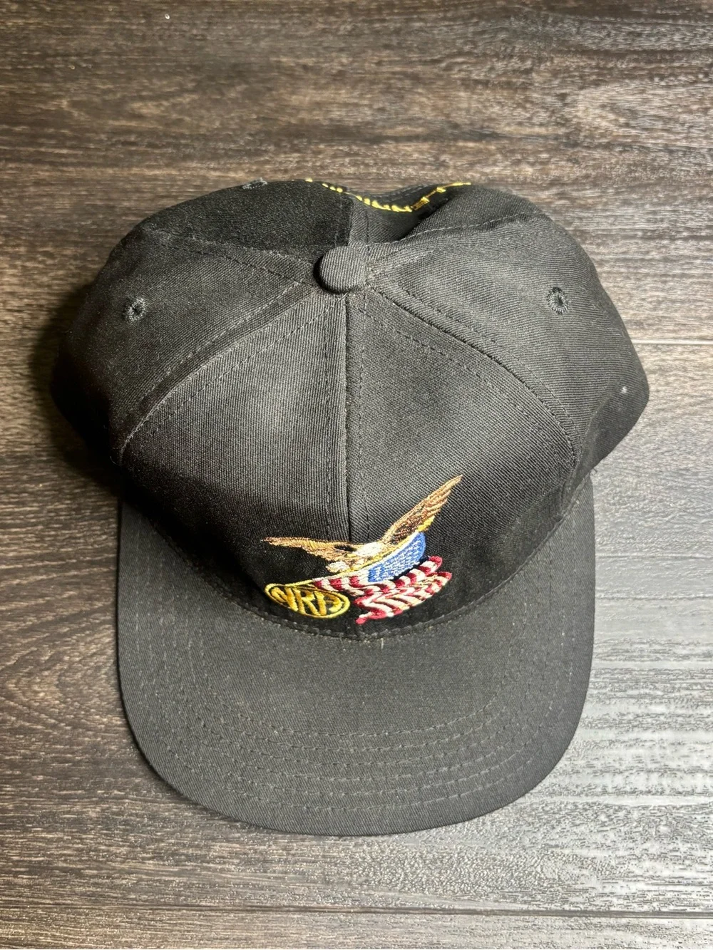 VTG NRA Snapback Trucker Hat Made in USA Embroidered American Flag Bald Eagle